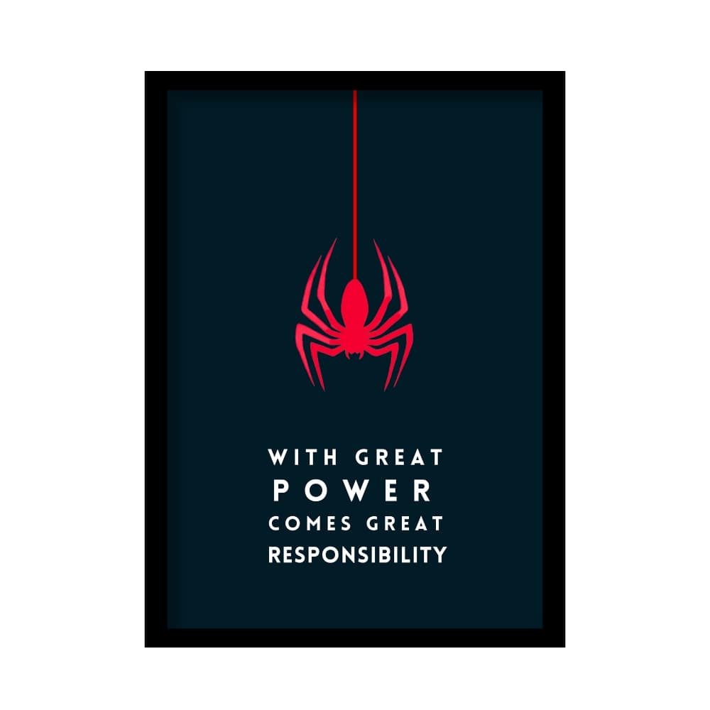 With Great Power Comes Great Responsibility - Minimalist Spider Poster