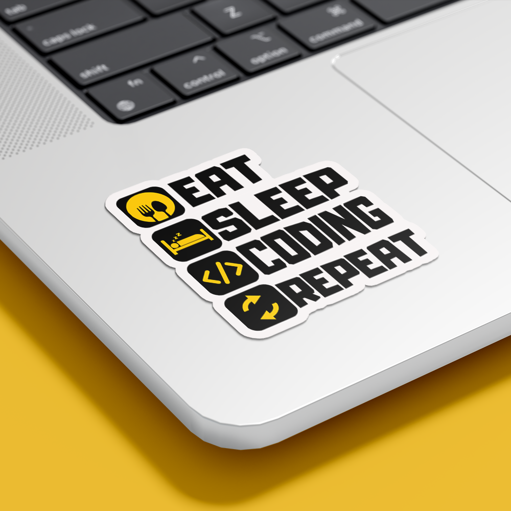 EAT SLEEP CODING REPEAT STICKER