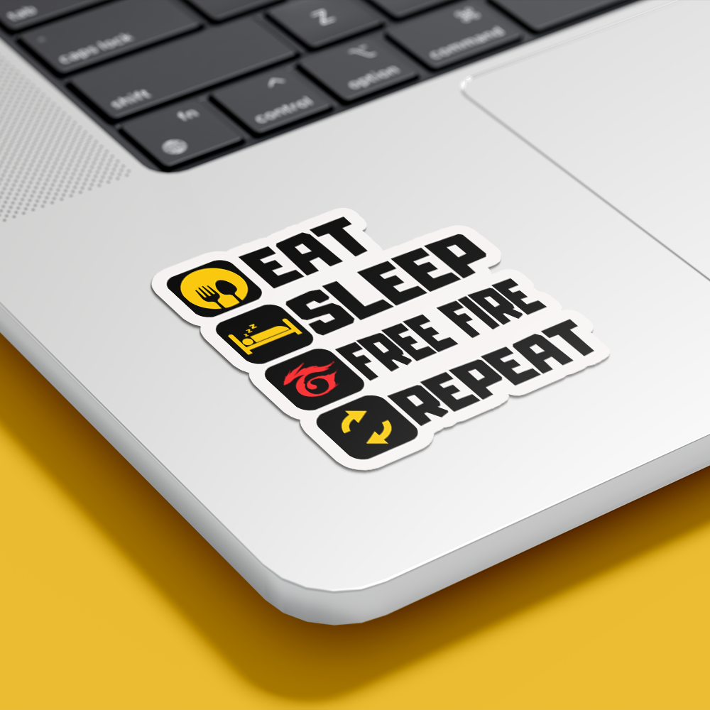 EAT SLEEP FF REPEAT STICKER