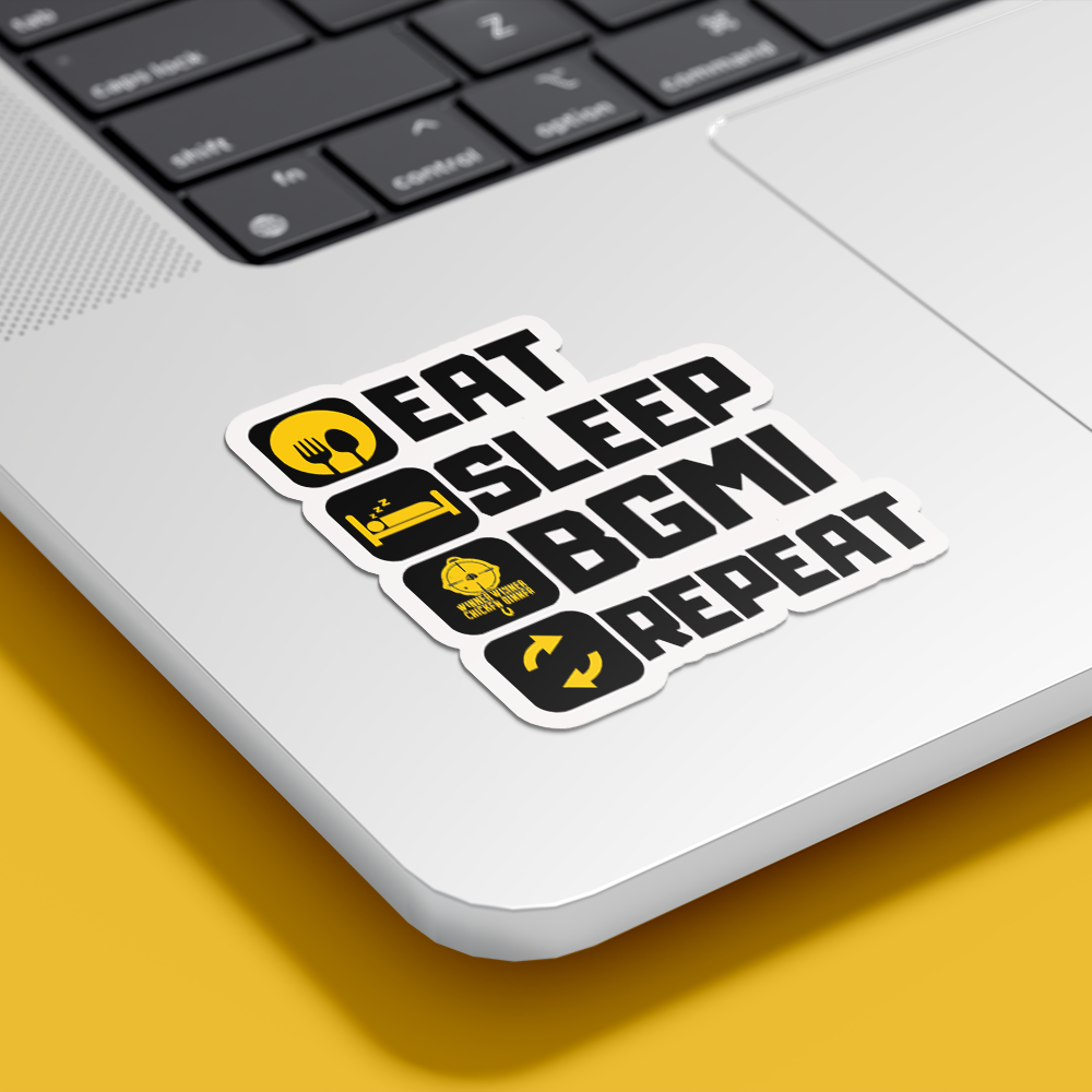 EAT SLEEP BGMI REPEAT STICKER