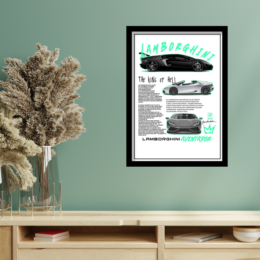 LAMBORGHINI AVENTADOR - Premium Framed Poster