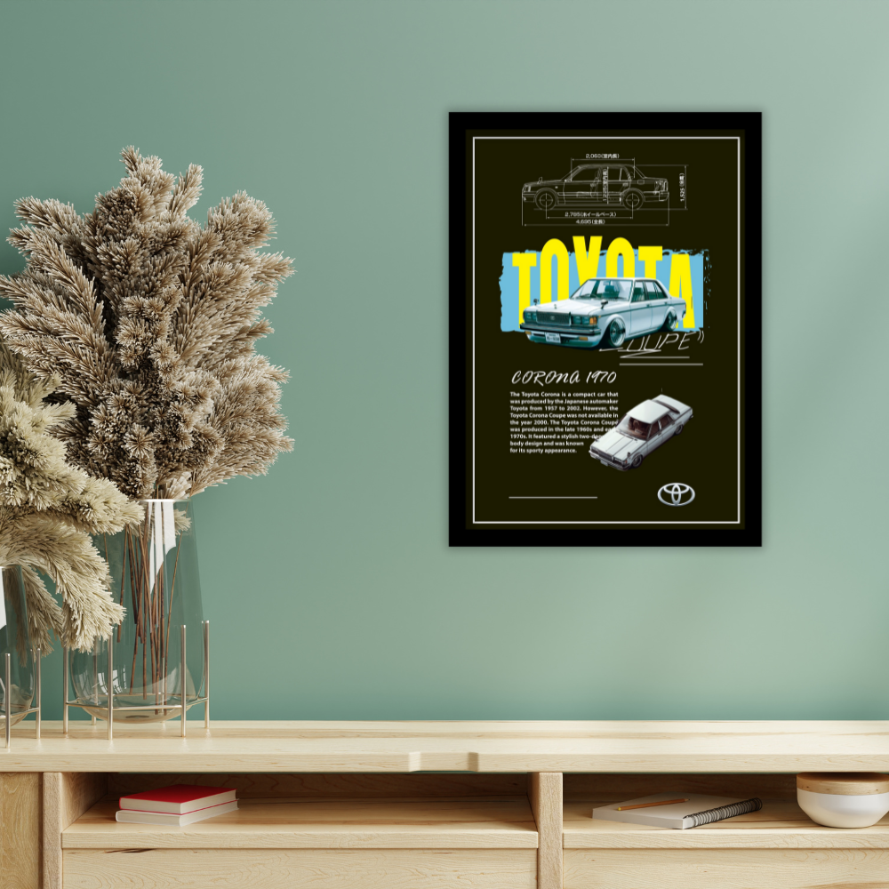 TOYOTA CORONA 1970 - Premium Framed Poster