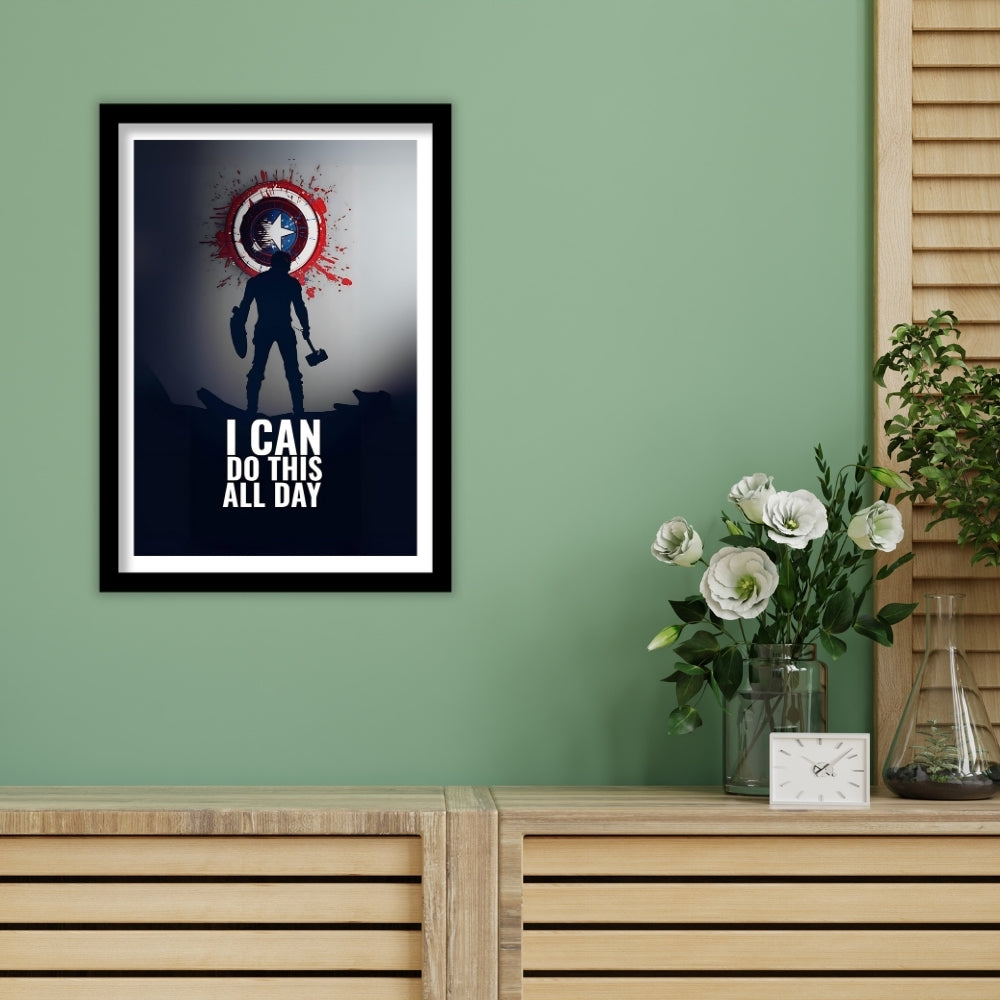 I Can Do This All Day - Heroic Shield Poster