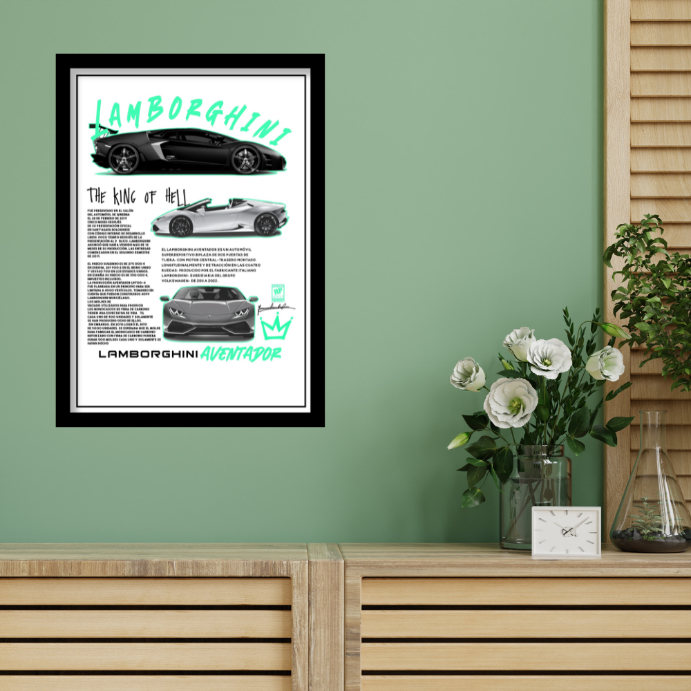 LAMBORGHINI AVENTADOR - Premium Framed Poster