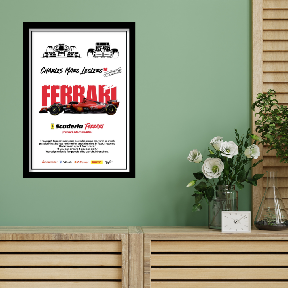FERRARI CHARLES MARC LECLERC 16 - Premium Framed Poster