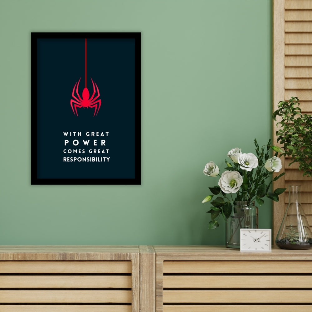 With Great Power Comes Great Responsibility - Minimalist Spider Poster