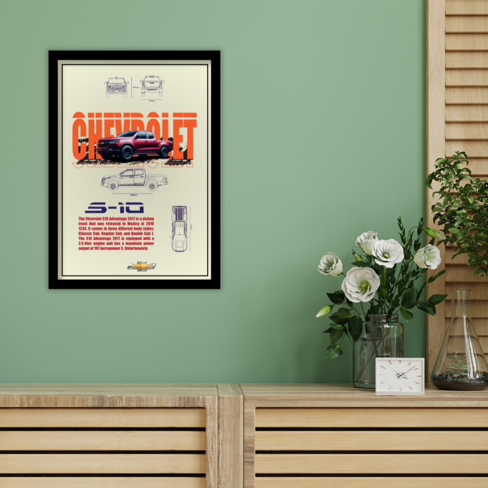 CHEVROLET S-10 ADVANTAGE 2017 - Premium Framed Poster