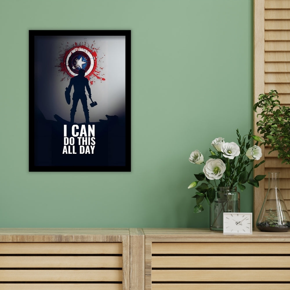 I Can Do This All Day - Heroic Shield Poster