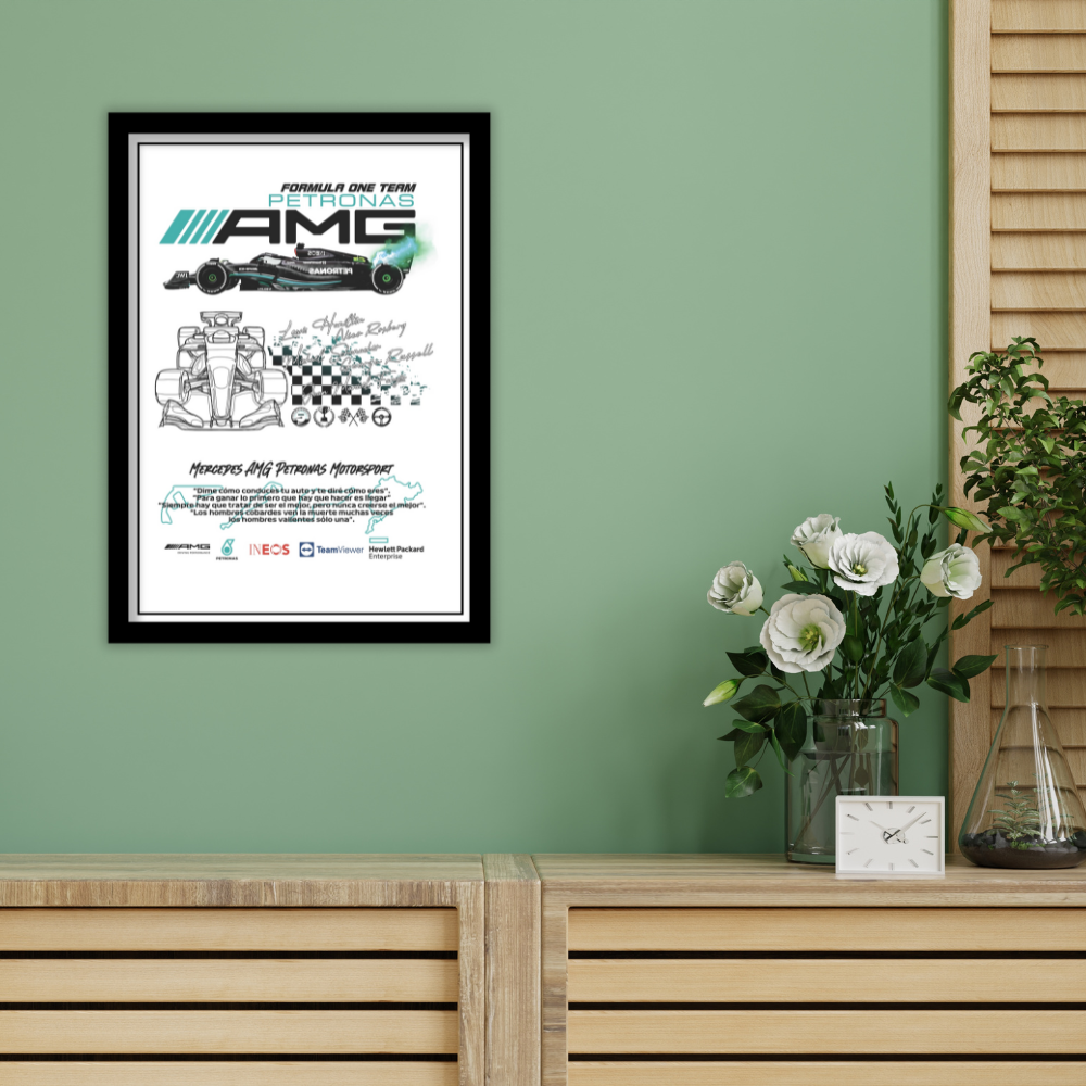 MERCEDES AMG PETRONAS MOTORSPORT - Premium Framed Poster