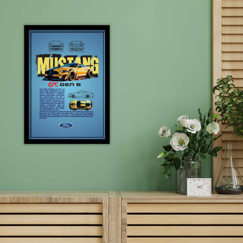 FORD MUSTANG GT GEN 6 - Premium Framed Poster