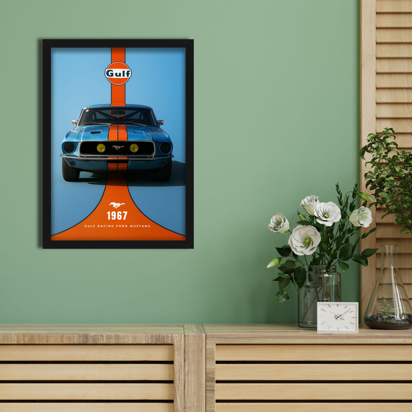 GULF RACINF FORD MUSTANG | C-V3 | CAR POSTER