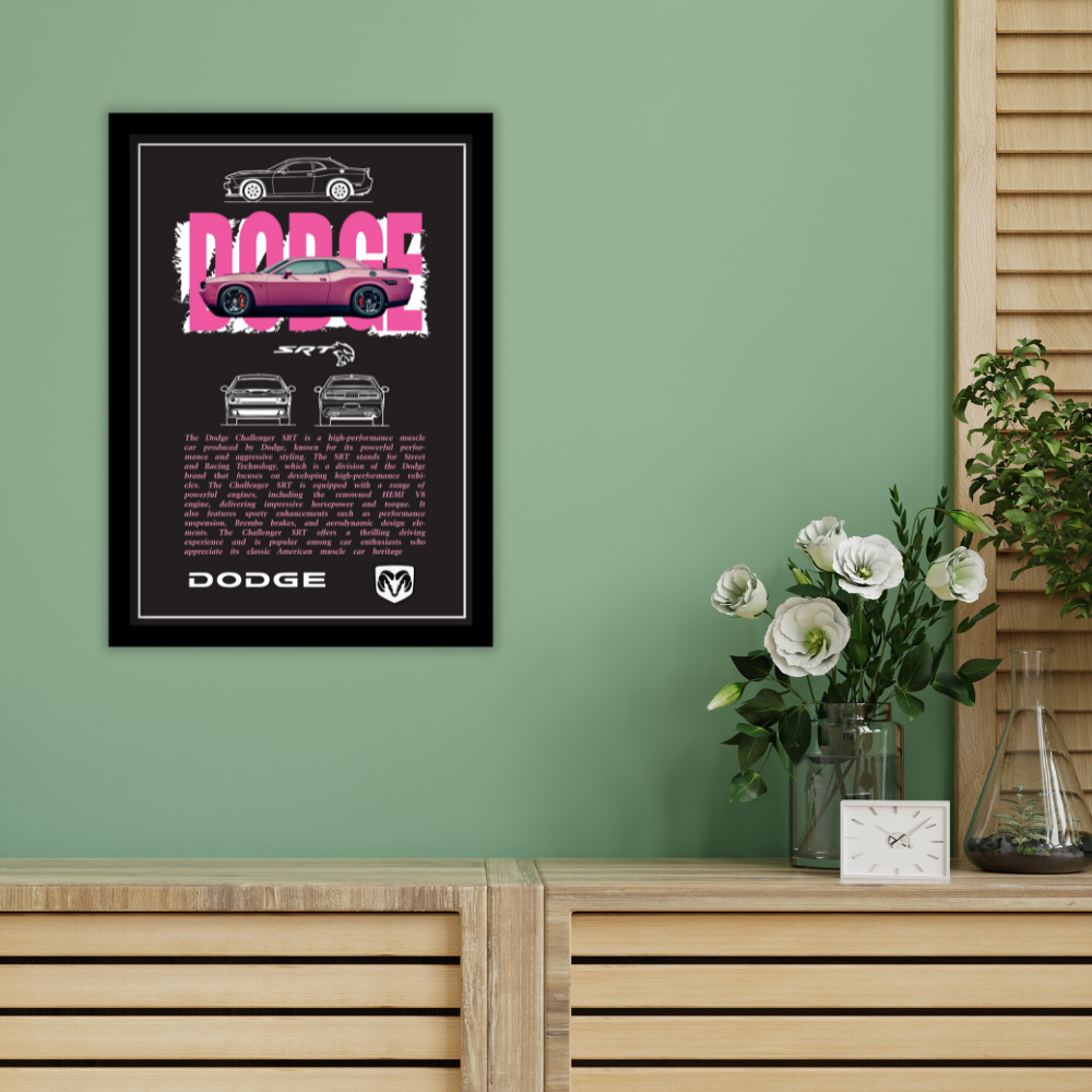 DODGE CHALLENGER SRT - Premium Framed Poster
