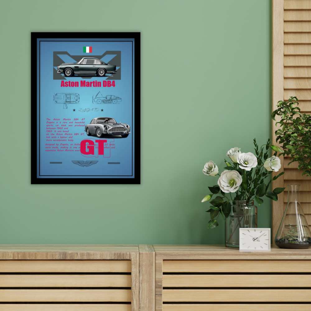 ASTON MARTIN DB4 GT - Premium Framed Poster
