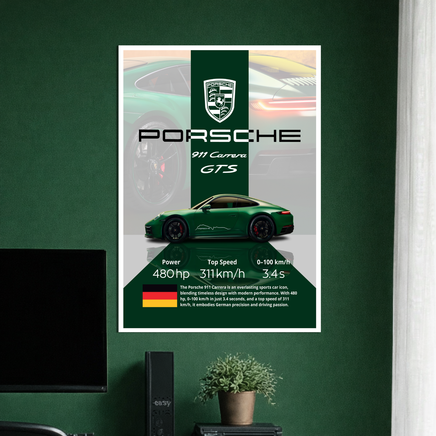 PORSCHE 911 CARRERA GTS | C-1 | CAR POSTER