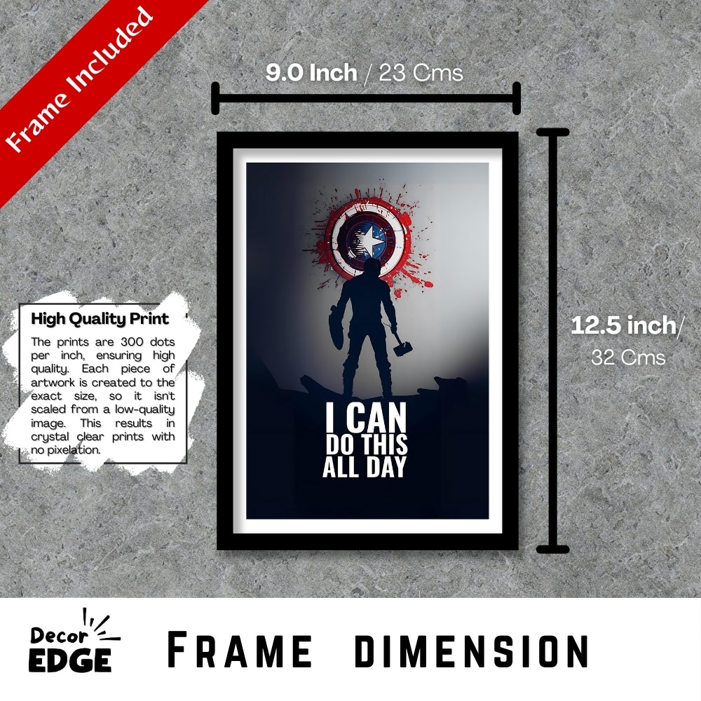 I Can Do This All Day - Heroic Shield Poster