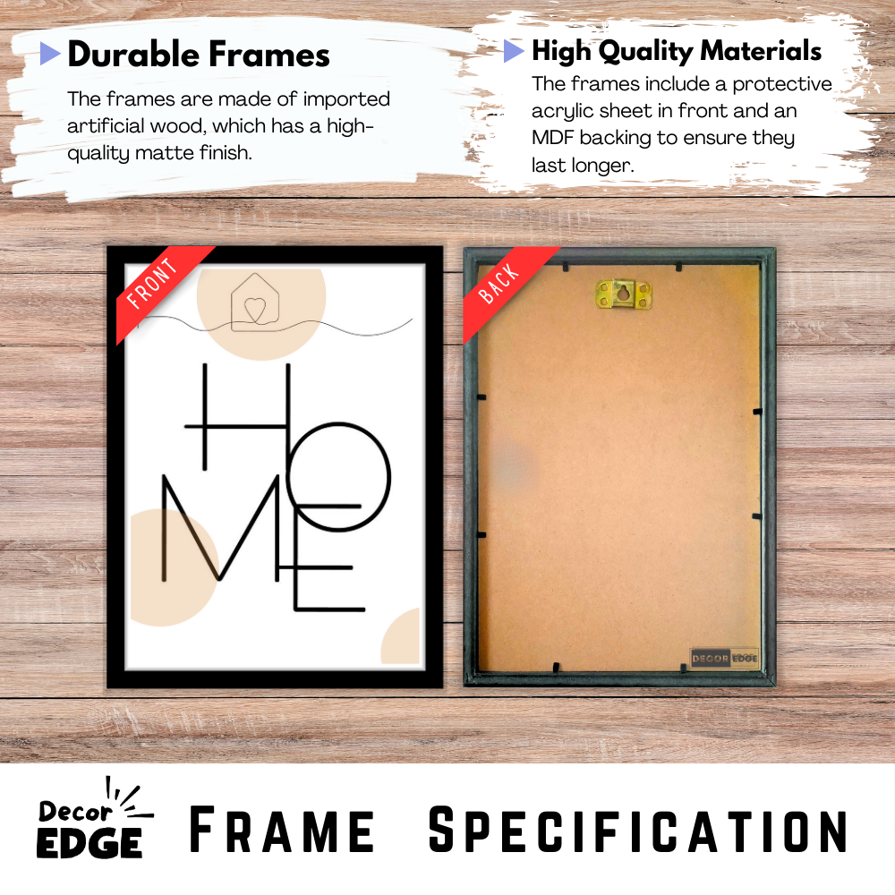 Minimalist "Home" typography wall art-Premium Framed Poster