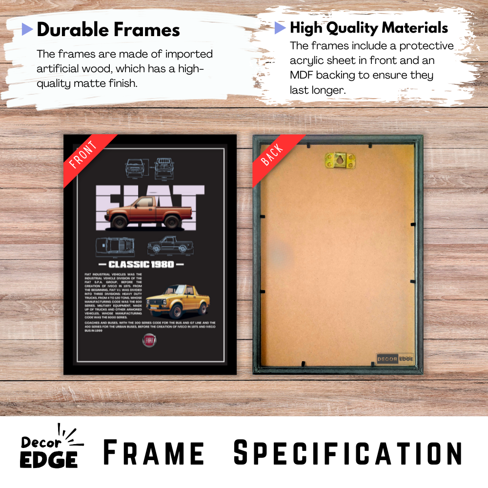 FIAT CLASSIC 1980 - Premium Framed Poster