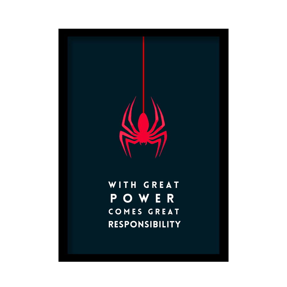 With Great Power Comes Great Responsibility - Minimalist Spider Poster