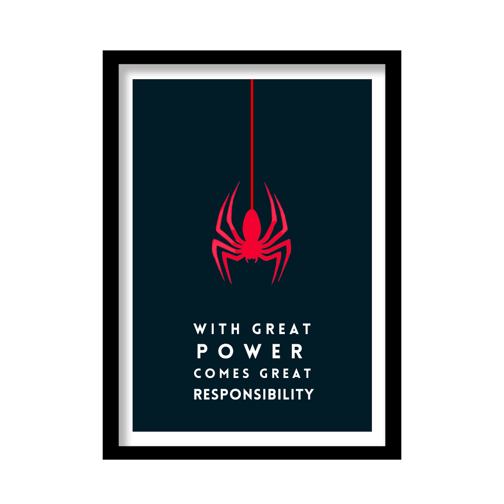 With Great Power Comes Great Responsibility - Minimalist Spider Poster