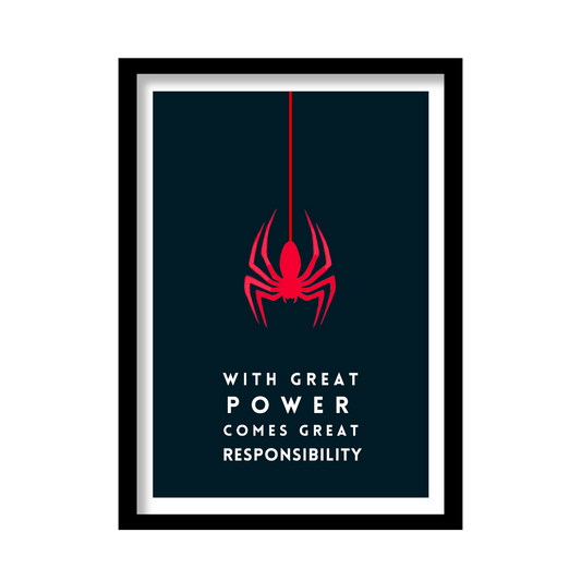With Great Power Comes Great Responsibility - Minimalist Spider Poster