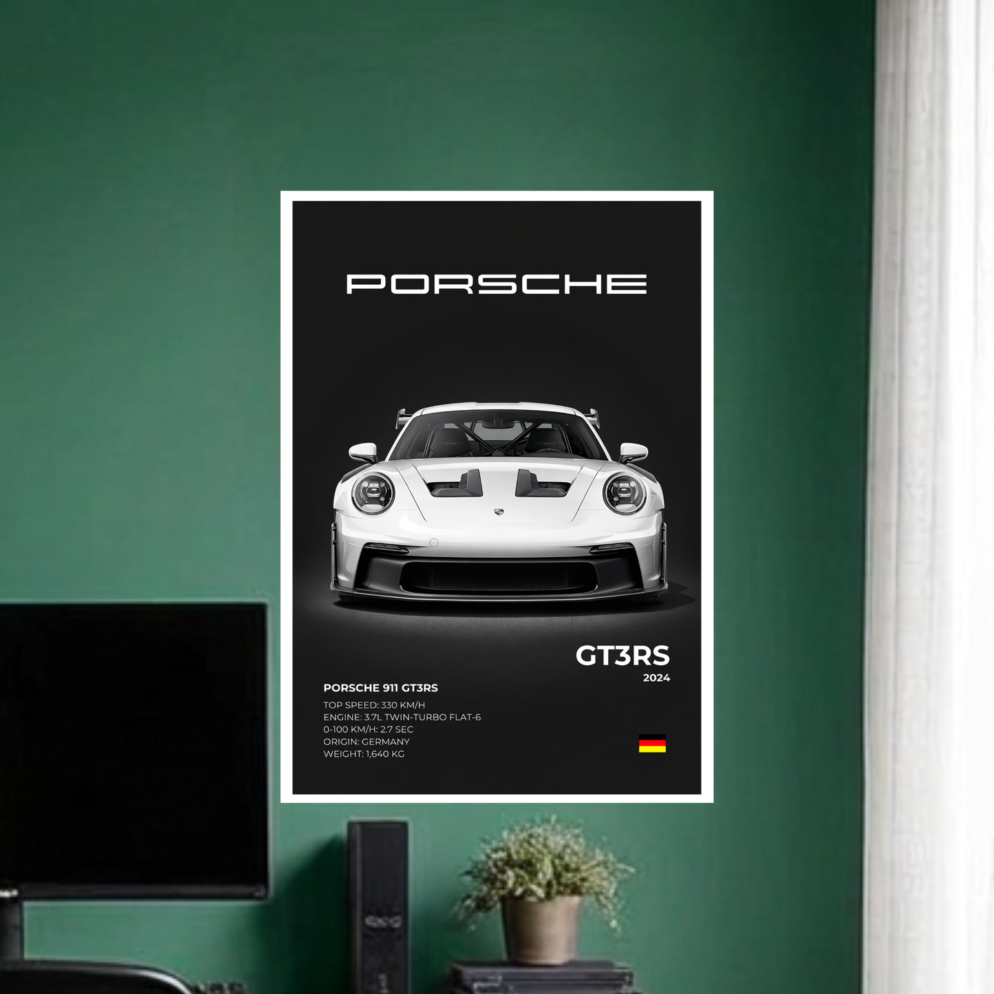PORSCHE 911 GT3 RS | C-4 | CAR POSTER