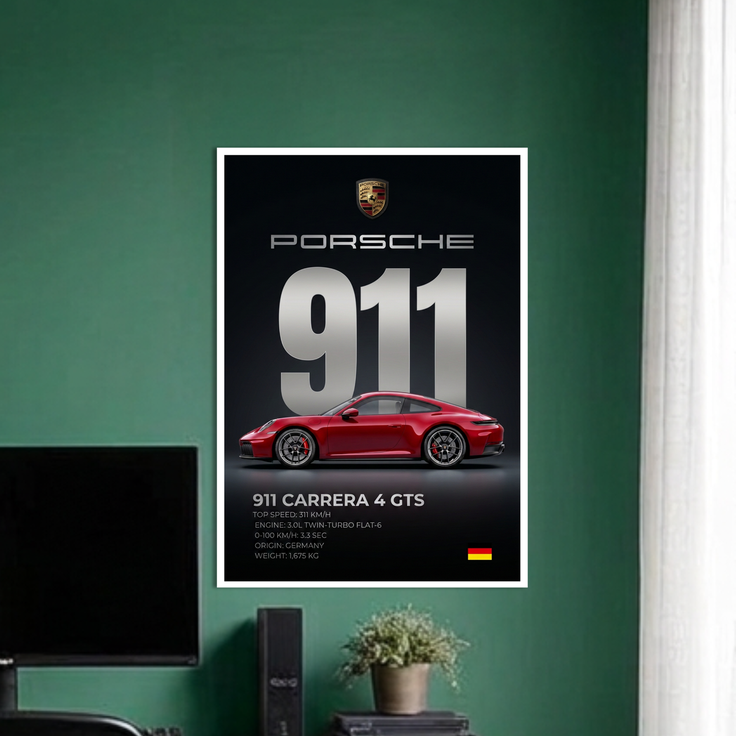 911 CARRERA 4 GTS | C-4 | CAR POSTER
