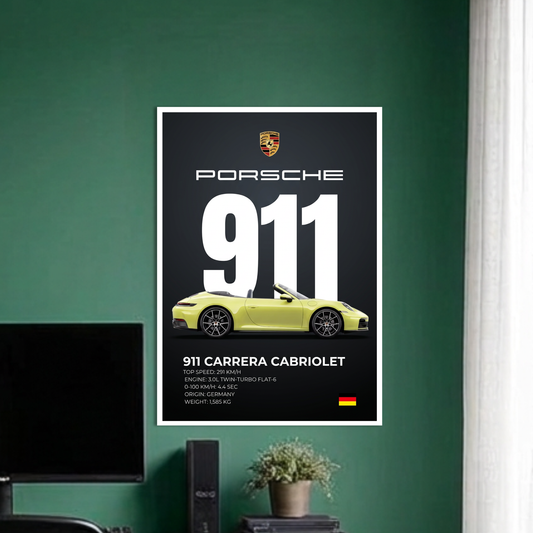 911 CARRERA CABRIOLET | C-4 | CAR POSTER