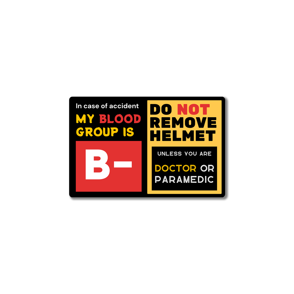 HELMET BLOOD GROUP STICKER