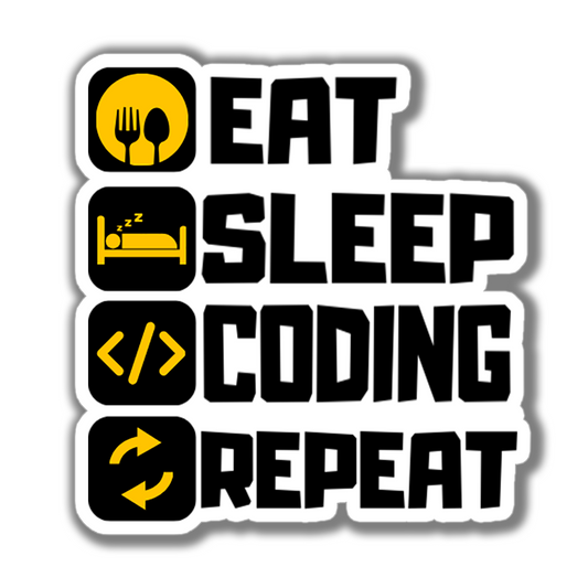 EAT SLEEP CODING REPEAT STICKER