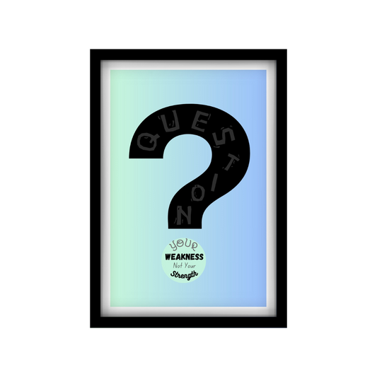 Question your weakness not your strength - Premium Framed Poster