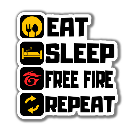 EAT SLEEP FF REPEAT STICKER