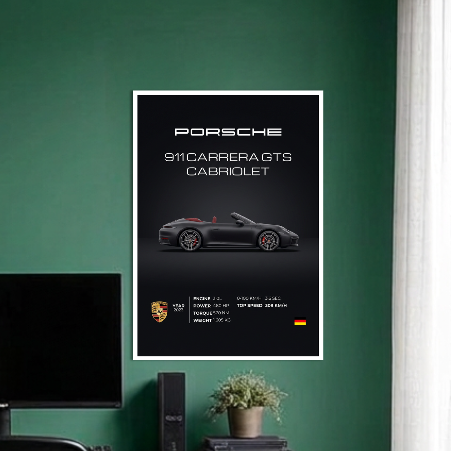 911 CARRERA GTS CABRIOLET | C-4 | CAR POSTER