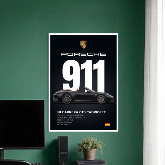 911 CARRERA GTS CABRIOLET 1 | C-4 | CAR POSTER