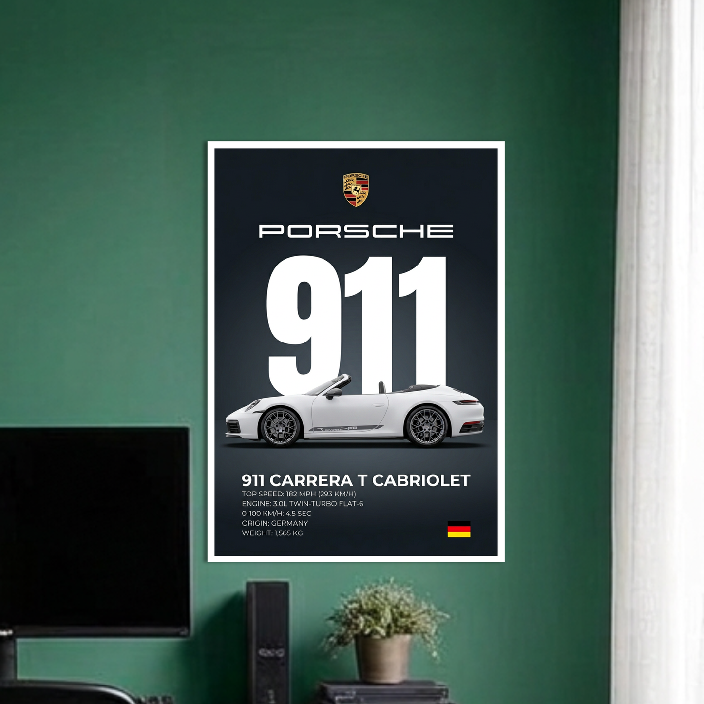 911 CARRERA T CABRIOLET | C-4 | CAR POSTER