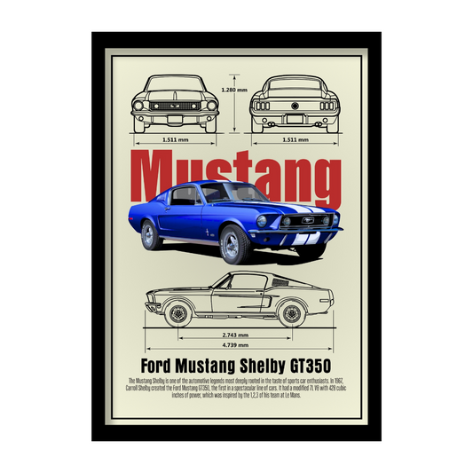 MUSTANG SHELBY GT350 - Premium Framed Poster