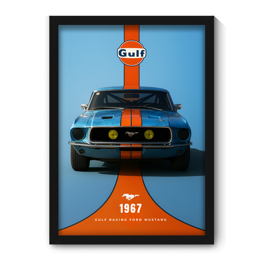 GULF RACINF FORD MUSTANG | C-V3 | CAR POSTER