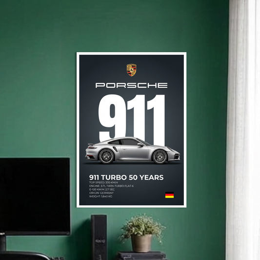 911 TURBO 50 YEARS | C-4 | CAR POSTER