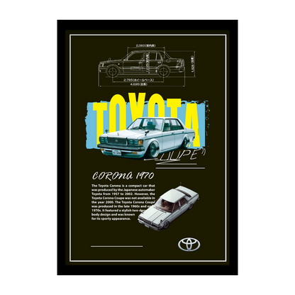 TOYOTA CORONA 1970 - Premium Framed Poster