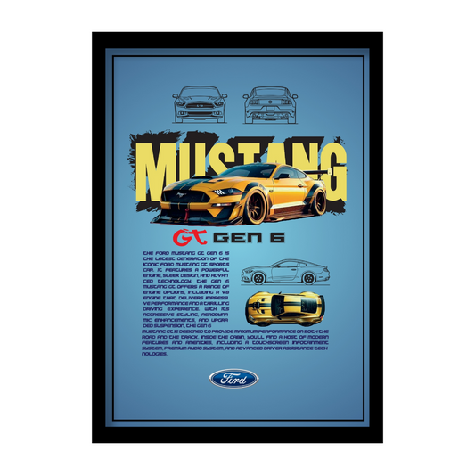 FORD MUSTANG GT GEN 6 - Premium Framed Poster