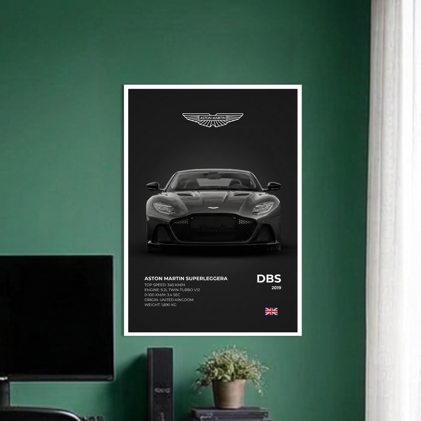 ASTON MARTIN SUPERLEGGERA DBS | C-4 | CAR POSTER