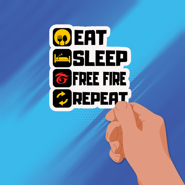EAT SLEEP FF REPEAT STICKER