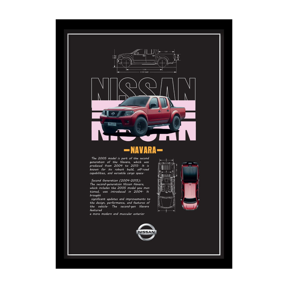 NISSAN NAVARA 2005 V1 - Premium Framed Poster