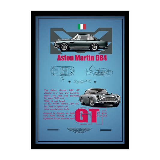 ASTON MARTIN DB4 GT - Premium Framed Poster