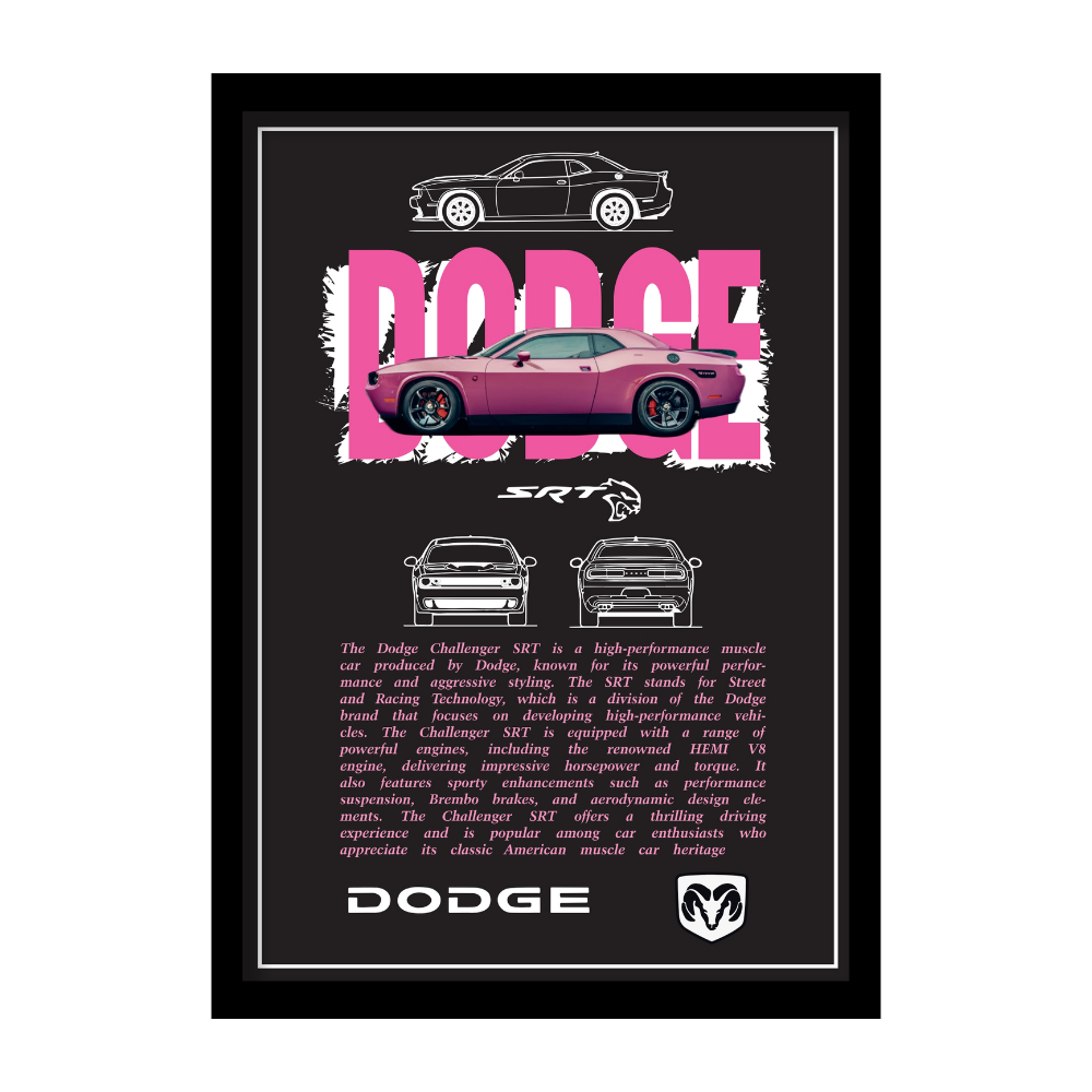 DODGE CHALLENGER SRT - Premium Framed Poster