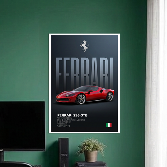 FERRARI 296 GTB | C-4 | CAR POSTER