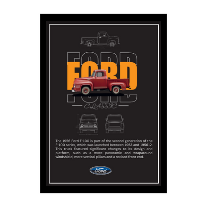 FORD F-100 1956 - Premium Framed Poster