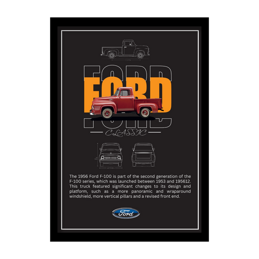 FORD F-100 1956 - Premium Framed Poster