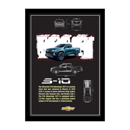 CHEVROLET S-10 ADVANTAGE 2017 - Premium Framed Poster