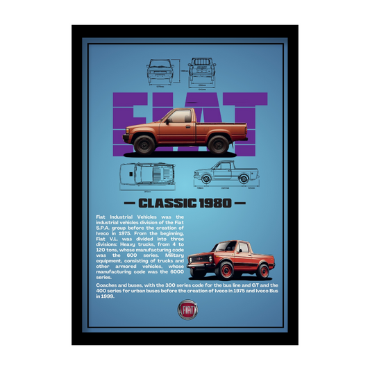 FIAT CLASSIC 1980 - Premium Framed Poster