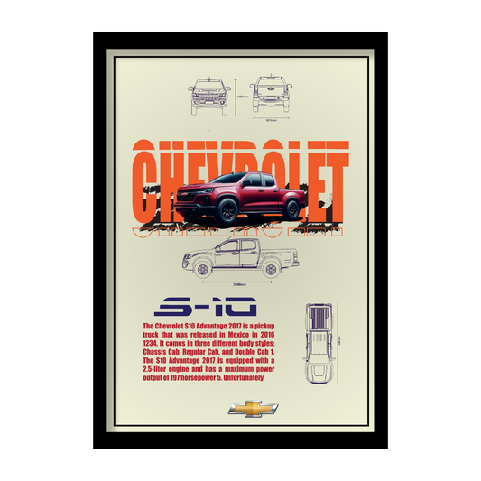 CHEVROLET S-10 ADVANTAGE 2017 - Premium Framed Poster